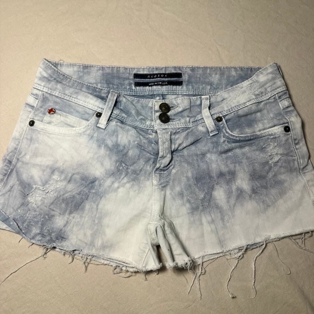 Hudson Denim Cutoff Shorts Light Wash Distressed Size 26